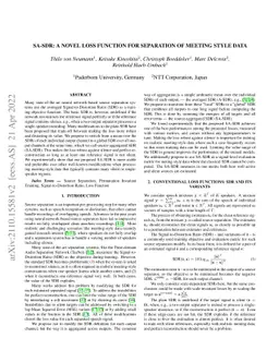 SA-SDR: A novel loss function for separation of meeting style data