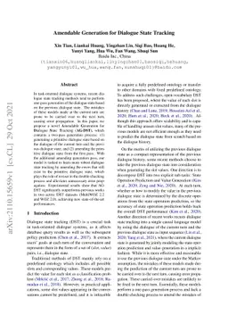 Amendable Generation for Dialogue State Tracking