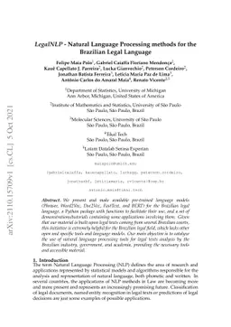 LegalNLP -- Natural Language Processing methods for the Brazilian Legal
  Language