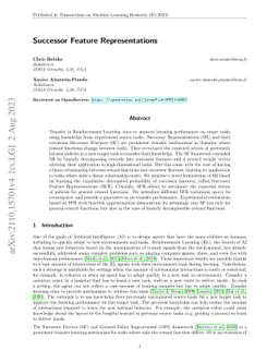 Successor Feature Representations