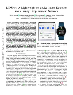 LIDSNet: A Lightweight on-device Intent Detection model using Deep
  Siamese Network