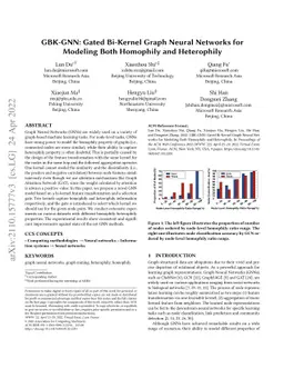 GBK-GNN: Gated Bi-Kernel Graph Neural Networks for Modeling Both
  Homophily and Heterophily