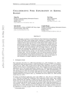 Collaborative Pure Exploration in Kernel Bandit