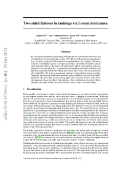 Two-sided fairness in rankings via Lorenz dominance
