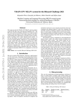 VRAIN-UPV MLLP's system for the Blizzard Challenge 2021