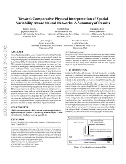 Towards Comparative Physical Interpretation of Spatial Variability Aware
  Neural Networks: A Summary of Results