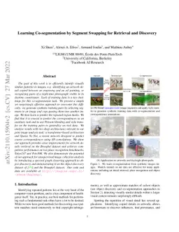 Learning Co-segmentation by Segment Swapping for Retrieval and Discovery