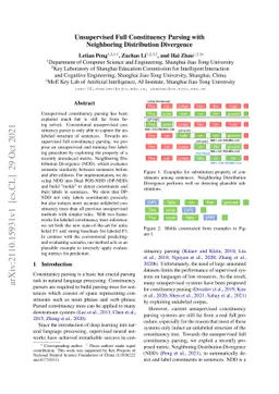 Unsupervised Full Constituency Parsing with Neighboring Distribution
  Divergence