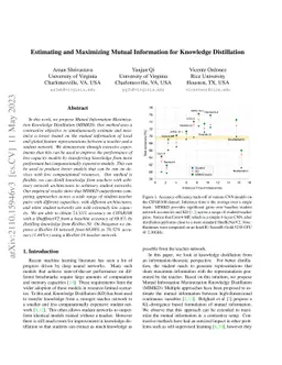 Estimating and Maximizing Mutual Information for Knowledge Distillation