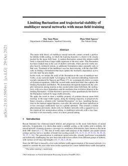 Limiting fluctuation and trajectorial stability of multilayer neural
  networks with mean field training