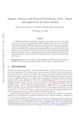 Support Recovery with Stochastic Gates: Theory and Application for
  Linear Models