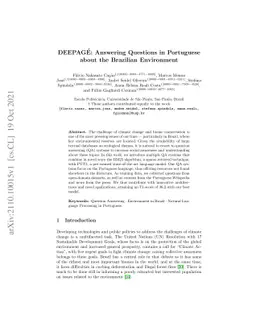 DEEPAGÉ: Answering Questions in Portuguese about the Brazilian
  Environment