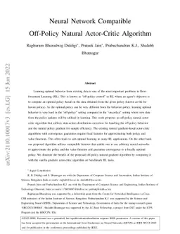 Neural Network Compatible Off-Policy Natural Actor-Critic Algorithm