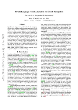Private Language Model Adaptation for Speech Recognition