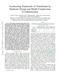 Accelerating Framework of Transformer by Hardware Design and Model
  Compression Co-Optimization