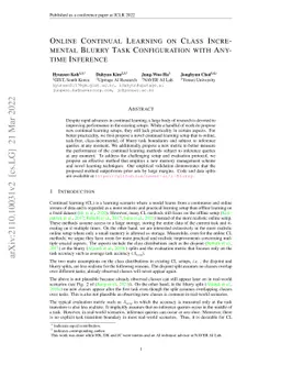 Online Continual Learning on Class Incremental Blurry Task Configuration
  with Anytime Inference