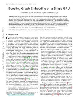 Boosting Graph Embedding on a Single GPU