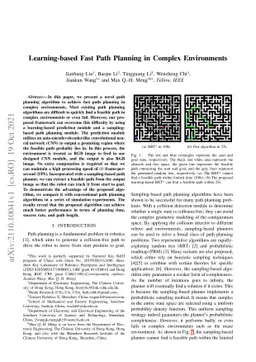 Learning-based Fast Path Planning in Complex Environments