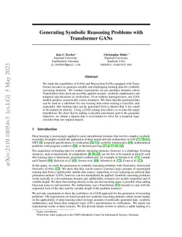 Generating Symbolic Reasoning Problems with Transformer GANs