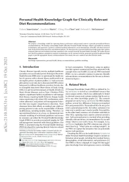 Personal Health Knowledge Graph for Clinically Relevant Diet
  Recommendations