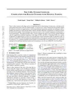 The CoRa Tensor Compiler: Compilation for Ragged Tensors with Minimal
  Padding