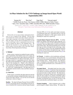 1st Place Solution for the UVO Challenge on Image-based Open-World
  Segmentation 2021