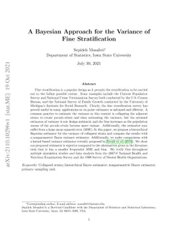 A Bayesian Approach for the Variance of Fine Stratification