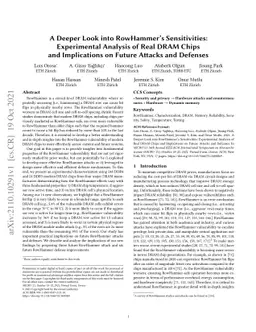 A Deeper Look into RowHammer`s Sensitivities: Experimental Analysis of
  Real DRAM Chips and Implications on Future Attacks and Defenses