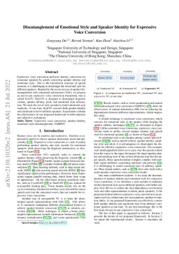 Disentanglement of Emotional Style and Speaker Identity for Expressive
  Voice Conversion