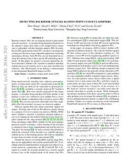 Detecting Backdoor Attacks Against Point Cloud Classifiers