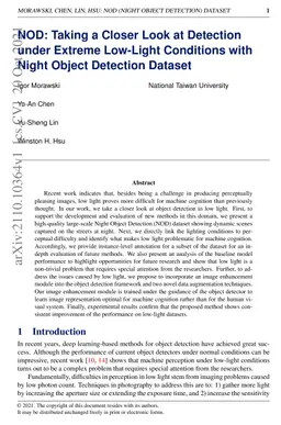 NOD: Taking a Closer Look at Detection under Extreme Low-Light
  Conditions with Night Object Detection Dataset
