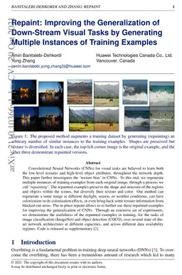 Repaint: Improving the Generalization of Down-Stream Visual Tasks by
  Generating Multiple Instances of Training Examples