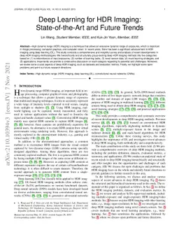 Deep Learning for HDR Imaging: State-of-the-Art and Future Trends
