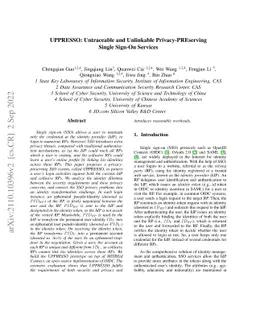 UPPRESSO: Untraceable and Unlinkable Privacy-PREserving Single Sign-On Services