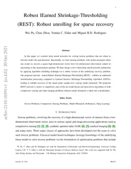 Robust lEarned Shrinkage-Thresholding (REST): Robust unrolling for
  sparse recover