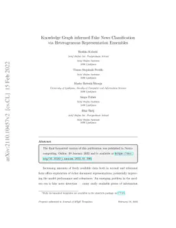 Knowledge Graph informed Fake News Classification via Heterogeneous
  Representation Ensembles