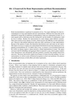 R4: A Framework for Route Representation and Route Recommendation