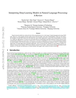 Interpreting Deep Learning Models in Natural Language Processing: A
  Review