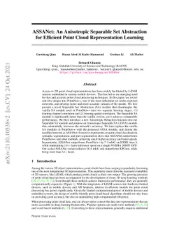 ASSANet: An Anisotropic Separable Set Abstraction for Efficient Point
  Cloud Representation Learning