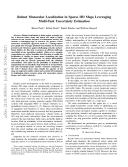 Robust Monocular Localization in Sparse HD Maps Leveraging Multi-Task
  Uncertainty Estimation