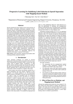 Progressive Learning for Stabilizing Label Selection in Speech
  Separation with Mapping-based Method