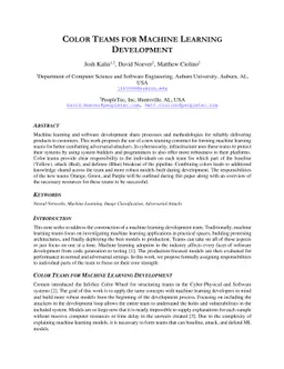 Color Teams for Machine Learning Development