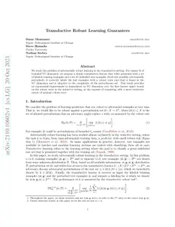 Transductive Robust Learning Guarantees