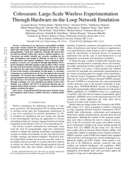 Colosseum: Large-Scale Wireless Experimentation Through
  Hardware-in-the-Loop Network Emulation
