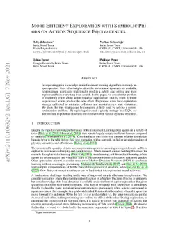 More Efficient Exploration with Symbolic Priors on Action Sequence
  Equivalences