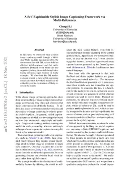 A Self-Explainable Stylish Image Captioning Framework via
  Multi-References