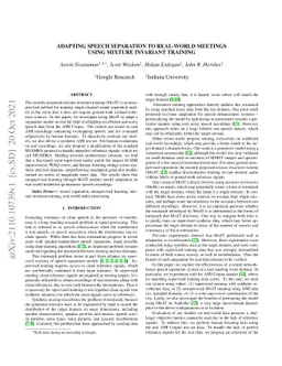 Adapting Speech Separation to Real-World Meetings Using Mixture
  Invariant Training