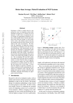 Better than Average: Paired Evaluation of NLP Systems