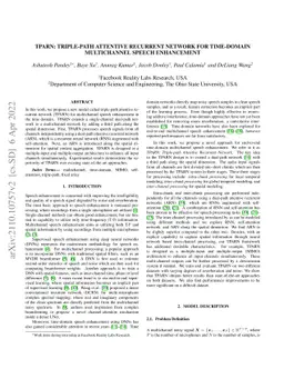 TPARN: Triple-path Attentive Recurrent Network for Time-domain
  Multichannel Speech Enhancement