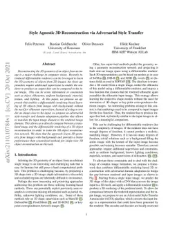 Style Agnostic 3D Reconstruction via Adversarial Style Transfer